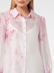 Forever New Pink Slim Cora Shirt with a Touch Of Linen - Image 3 of 5