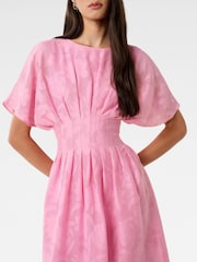 Forever New Pink Eve Jacquard Seam Midi Dress - Image 3 of 5