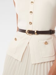 Forever New White Daphne Waistcoat Knitted Midi Dress - Image 3 of 4