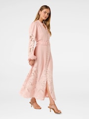 Forever New Pink Ebony Embroidered Midi Dress - Image 4 of 4