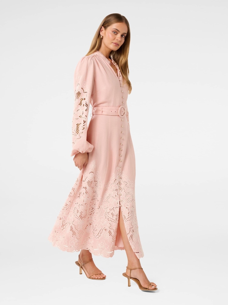 Forever New Pink Ebony Embroidered Midi Dress - Image 4 of 4