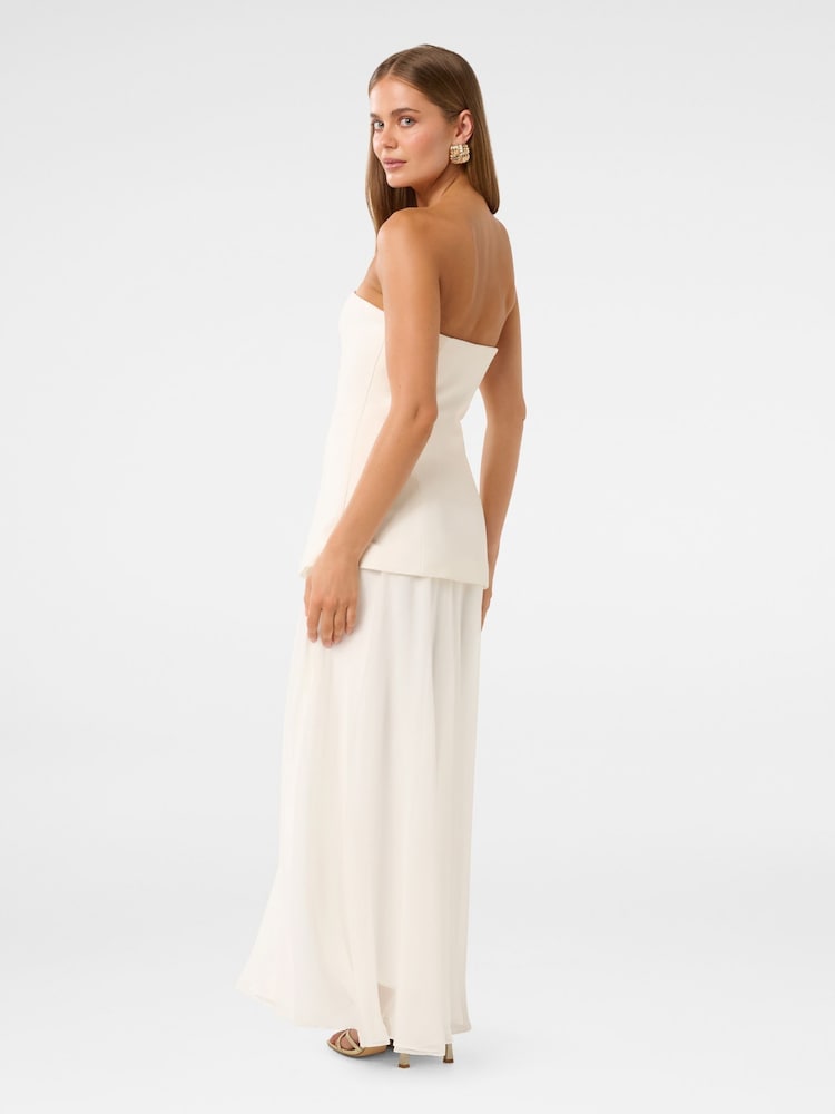 Forever New Cream Alexis Hook and Eye Sheer Maxi Dress - Image 2 of 4