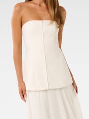 Forever New Cream Alexis Hook and Eye Sheer Maxi Dress - Image 3 of 4