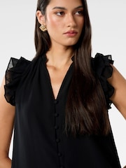 Forever New Black Abigail Ruffle Blouse - Image 3 of 5