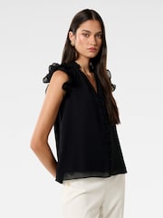 Forever New Black Abigail Ruffle Blouse - Image 4 of 5