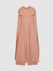 Reiss Pink Farley Wide-Leg Cape Jumpsuit - Image 2 of 7