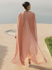 Reiss Pink Farley Wide-Leg Cape Jumpsuit - Image 6 of 7