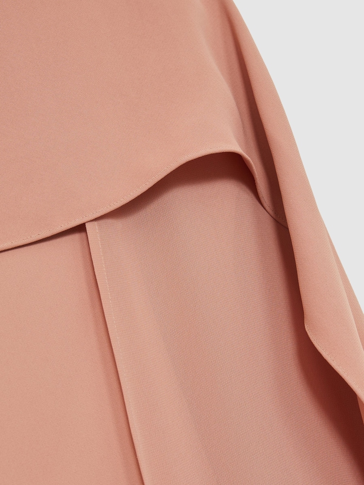 Reiss Pink Farley Wide-Leg Cape Jumpsuit - Image 7 of 7