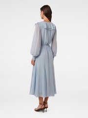 Forever New Blue Orla Ruffle Godet Midi Dress - Image 2 of 4