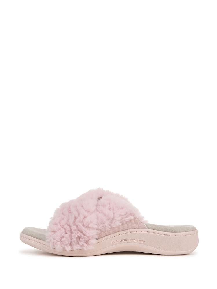 Vionic Regular Fit Pink Relax II Open Toe Arch Support Slippers - Image 2 of 7