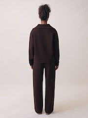 Ameixa - Sweatshirt Reiss Laney Interlock com meio zíper e cordão na bainha - Imagem 6 de 7