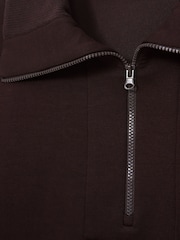 Ameixa - Sweatshirt Reiss Laney Interlock com meio zíper e cordão na bainha - Imagem 7 de 7