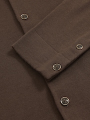 Reiss Chocolate Brown Forbes Merino Wool Button-Through Cardigan - Image 6 of 6