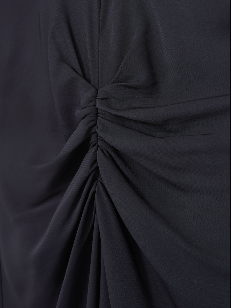 Reiss Navy Rowe Ruched-Front Midi Dress - Image 7 of 7