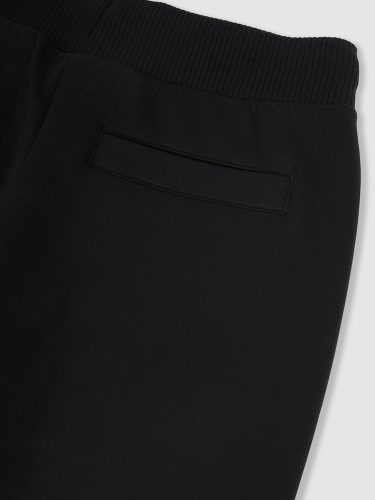 Reiss Black Laney Wide-Leg Interlock Drawstring Joggers - Image 7 of 7