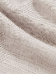 Reiss Wicker Brown Melange Milburn Merino Wool Open-Collar Polo Shirt - Image 6 of 6