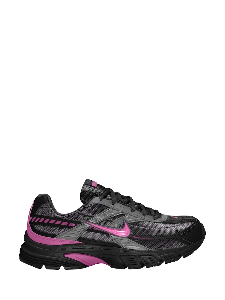 Nike Black/Pink Initiator Retro Runner Trainers - Image 1 of 4 Nike Black/Pink Initiator Retro Runner Trainers - Image 1 of 4