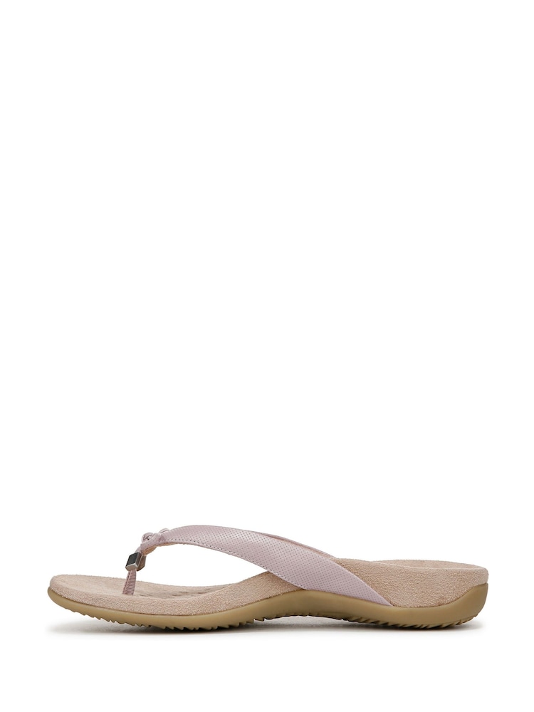 Vionic Wide Fit Pink Bella Arch Support Toe Post Sandals - Image 2 of 7
