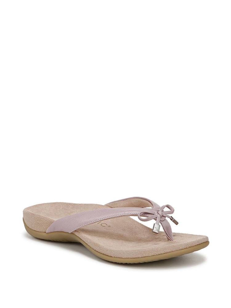 Vionic Wide Fit Pink Bella Arch Support Toe Post Sandals - Image 3 of 7