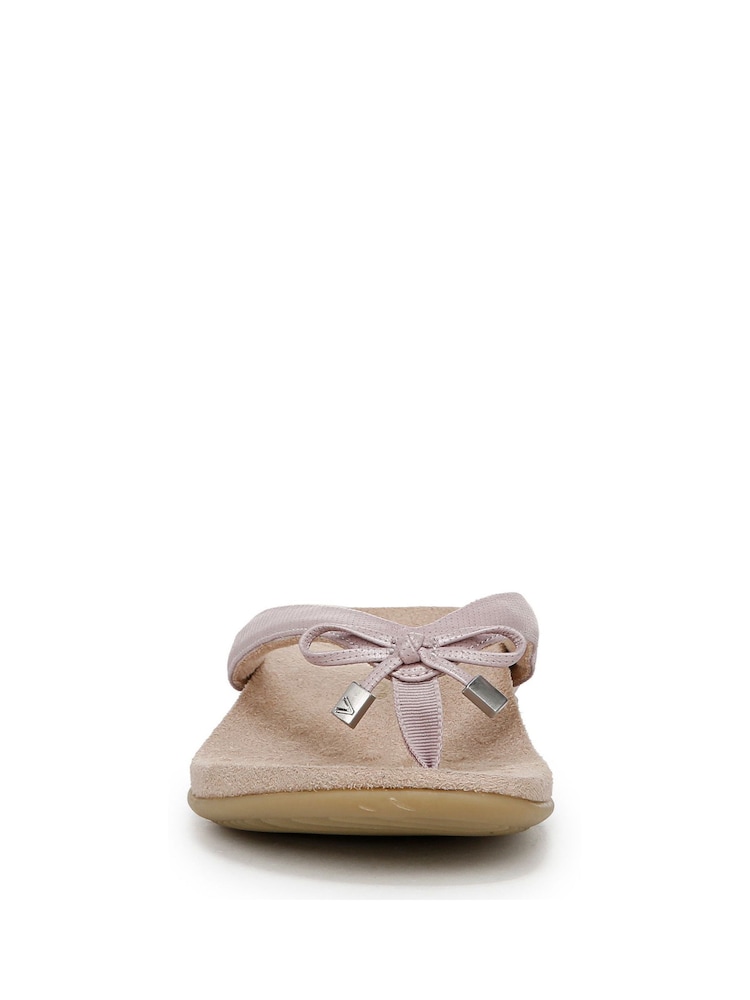 Vionic Wide Fit Pink Bella Arch Support Toe Post Sandals - Image 4 of 7