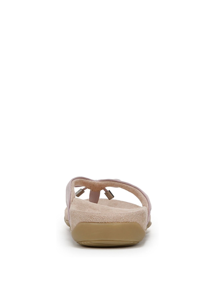 Vionic Wide Fit Pink Bella Arch Support Toe Post Sandals - Image 5 of 7