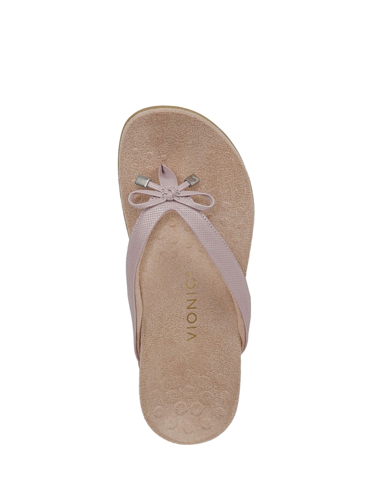 Vionic Wide Fit Pink Bella Arch Support Toe Post Sandals - Image 6 of 7