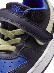 Nike Black Olive Purple Infant Court Borough Low Recraft Trainers - Image 9 of 9