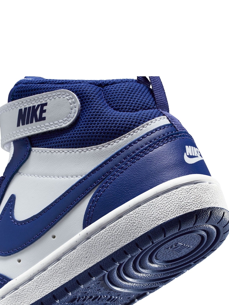 Nike White/Deep Night Blue Junior Court Borough Mid Trainers - Image 10 of 10 Nike White/Deep Night Blue Junior Court Borough Mid Trainers - Image 10 of 10