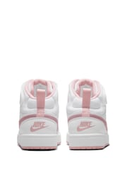 Nike White Pink Glaze Youth Court Borough Mid Trainers - Image 6 of 11