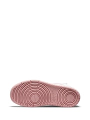 Nike White Pink Glaze Junior Court Borough Mid Trainers - Image 8 of 11