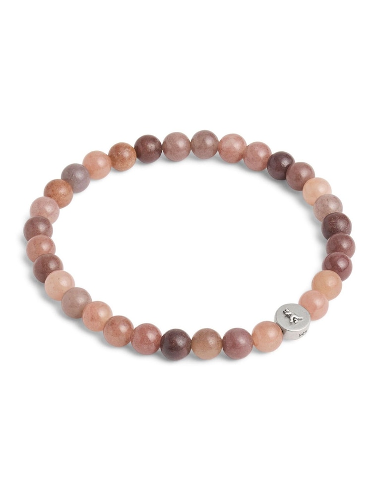 COACH Brown Mens Signature Jade Bead Stretch Bracelet - Image 1 of 3