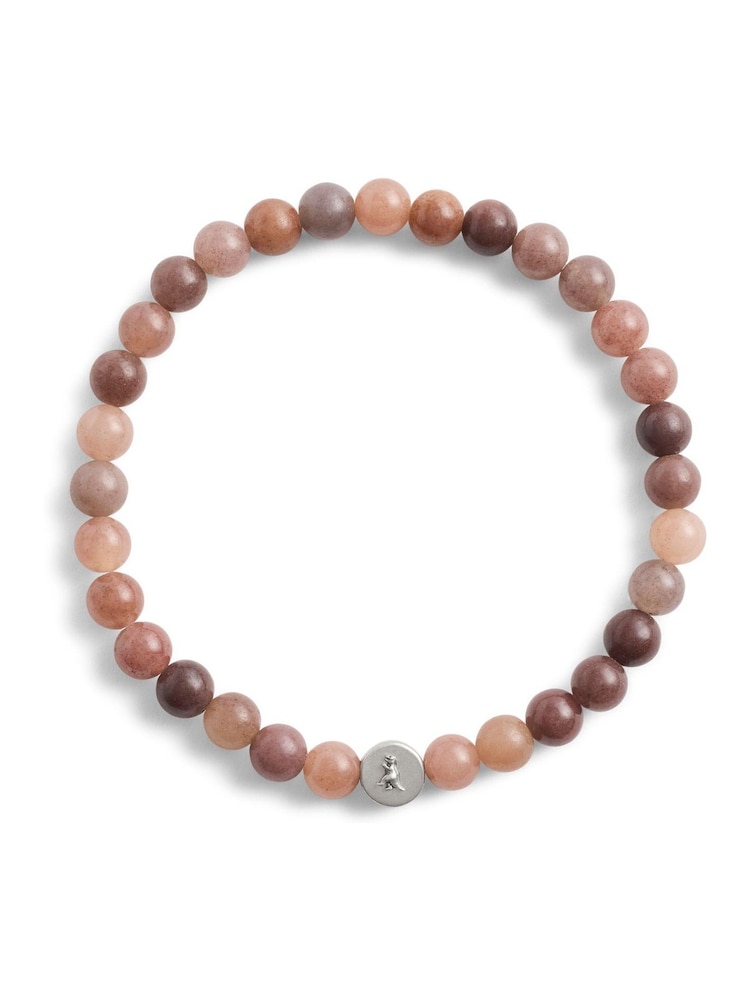 COACH Brown Mens Signature Jade Bead Stretch Bracelet - Image 2 of 3