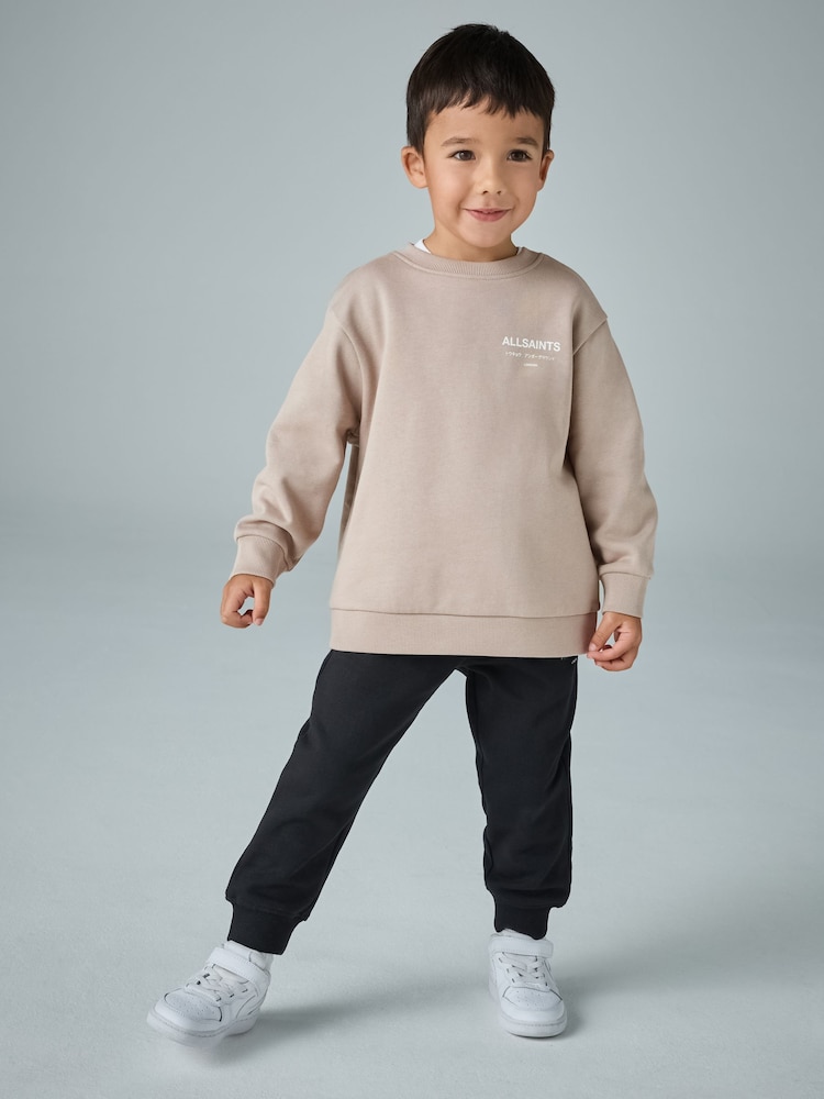 smALLSAINTS Taupe Brown Underground Oversized Younger Boys Crew Neck Sweat top - Image 1 of 9 smALLSAINTS Taupe Brown Underground Oversized Younger Boys Crew Neck Sweat top - Image 1 of 9