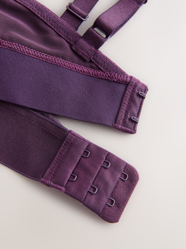 Plum Purple/White Bralette DD+ Ultimate Comfort Non Wire Bralettes 2 Pack - Image 11 of 11 Plum Purple/White Bralette DD+ Ultimate Comfort Non Wire Bralettes 2 Pack - Image 11 of 11