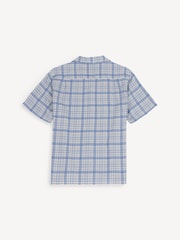 Folk Blue Relaxed Soft Collar Short Sleeve Check Shirt - Image 2 of 4