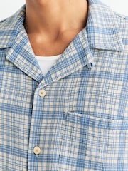 Folk Blue Relaxed Soft Collar Short Sleeve Check Shirt - Image 5 of 9