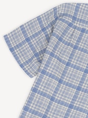 Folk Blue Relaxed Soft Collar Short Sleeve Check Shirt - Image 8 of 9