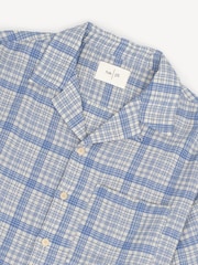 Folk Blue Relaxed Soft Collar Short Sleeve Check Shirt - Image 9 of 9