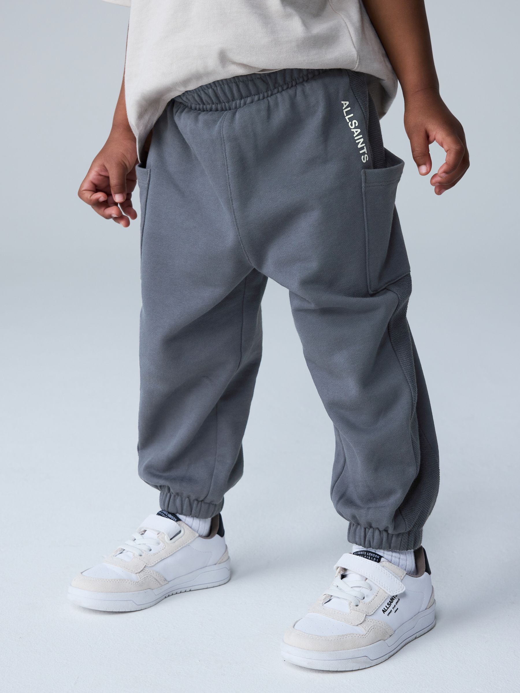 smALLSAINTS Charcoal Grey Barrel Leg Younger Boys Sweatpants