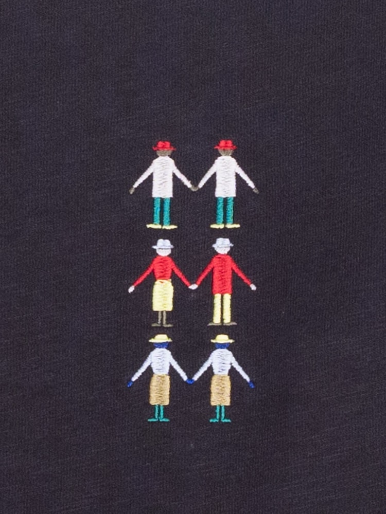 Folk Black People Embroidery T-Shirt - Image 5 of 5