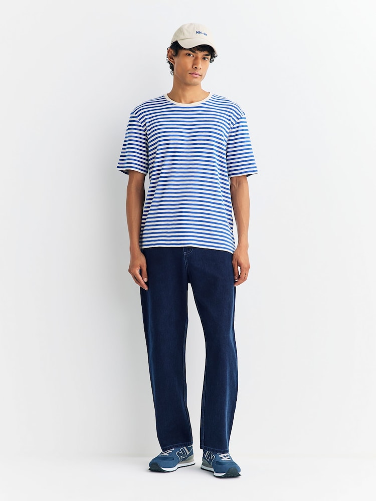 Folk Blue Barrel Leg Jeans - Image 1 of 10 Folk Blue Barrel Leg Jeans - Image 1 of 10
