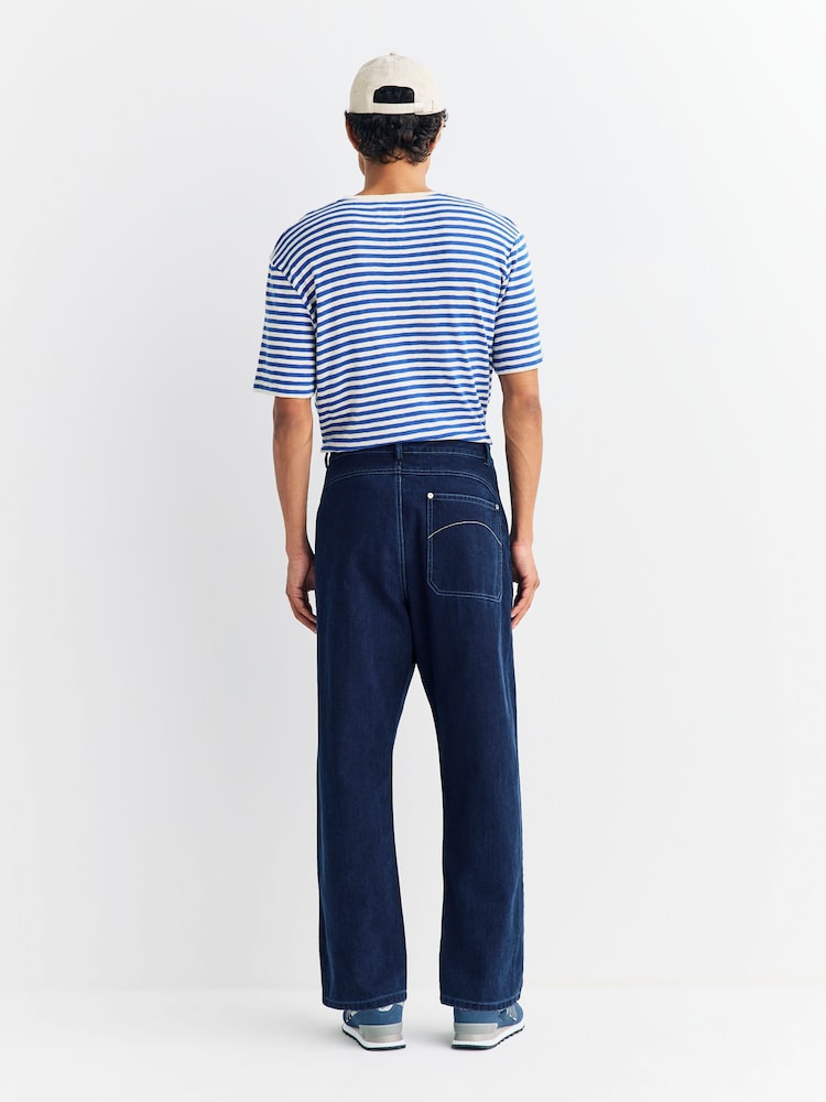 Folk Blue Barrel Leg Jeans - Image 2 of 10 Folk Blue Barrel Leg Jeans - Image 2 of 10