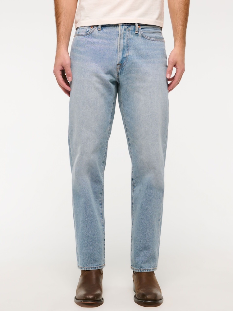 Abercrombie & Fitch Blue 100% Cotton Straight Leg Jeans - Image 1 of 5