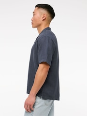 Abercrombie & Fitch Blue Linen Short Sleeve Shirt - Image 3 of 6