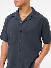 Abercrombie & Fitch Blue Linen Short Sleeve Shirt - Image 5 of 6