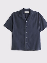 Abercrombie & Fitch Blue Linen Short Sleeve Shirt - Image 6 of 6
