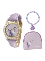 Tikkers Girls Purple Unicorn Watch, Bracelet and Purse Gift Set - Image 1 of 7