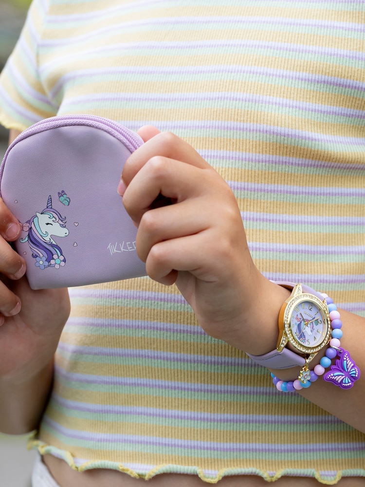 Tikkers Girls Purple Unicorn Watch, Bracelet and Purse Gift Set - Image 2 of 7