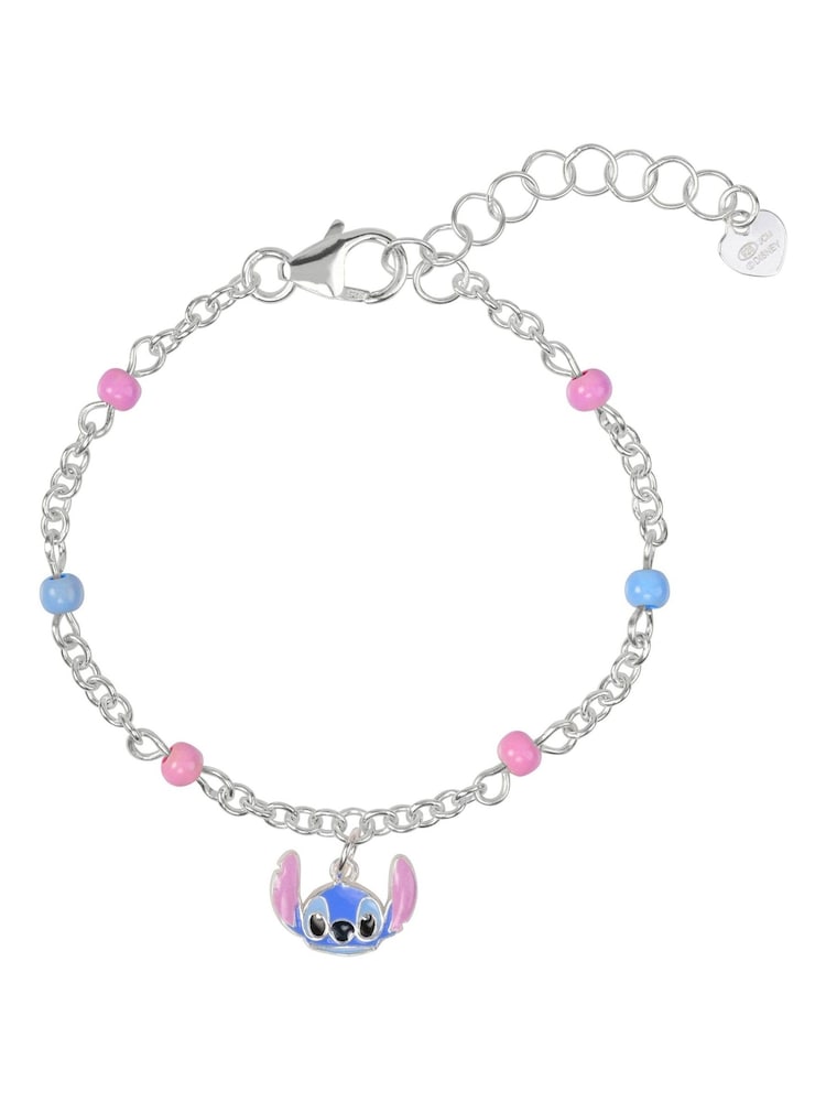 Stitch Sterling Silver Pink and Blue Charm Bracelet - Image 2 of 3 Stitch Sterling Silver Pink and Blue Charm Bracelet - Image 2 of 3
