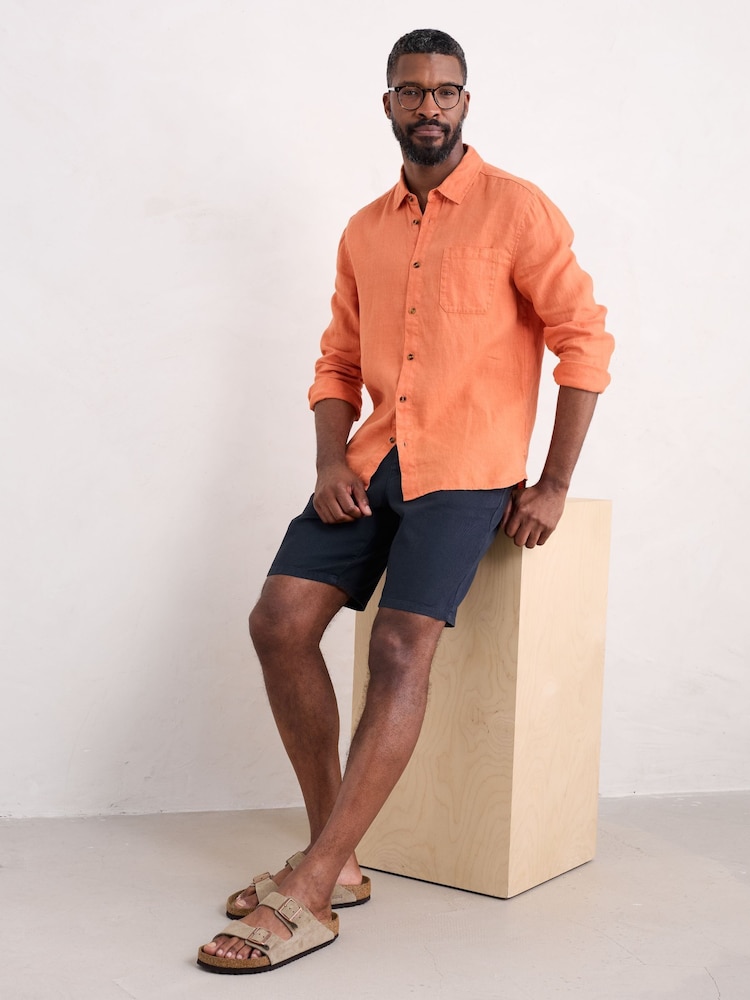 Seasalt Cornwall Blue Mens Craftsman 100% Cotton Chino Shorts - Image 1 of 5 Seasalt Cornwall Blue Mens Craftsman 100% Cotton Chino Shorts - Image 1 of 5